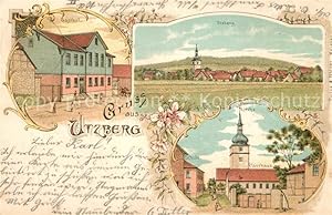 Postkarte Carte Postale 33549143 Utzberg Ansicht mit Kirche Pfarrhaus Gasthof Litho Utzberg
