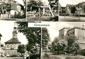 Bild des Verkufers fr Postkarte Carte Postale 73549831 Greussen Kinderkrippe Freibad Gaertnerei Rathaus Polytech Oberschule Gr zum Verkauf von Versandhandel Boeger