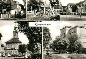 Bild des Verkufers fr Postkarte Carte Postale 73549346 Greussen Kinderkrippe Freibad Gaertnerei Rathaus Polytech Oberschule Gr zum Verkauf von Versandhandel Boeger