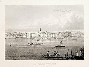 GMUNDEN, Ansicht, ca. 1850 Titel: Gmunden vom See