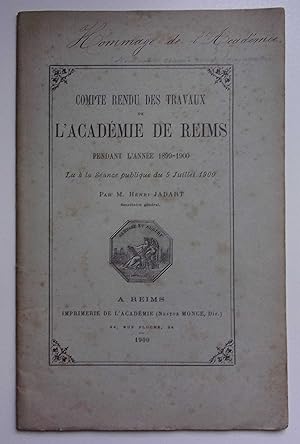 Seller image for Compte rendu des travaux de l'acadmie de Reims pendant l'anne 1899-1900 for sale by Bonnaud Claude