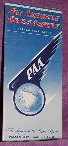 Seller image for PAN AMERICAN WORLD AIRWAYS System Time Table 1952 for sale by THE BOOK VAULT