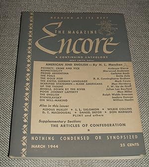 Imagen del vendedor de The Magazine Encore March 1944 a la venta por biblioboy