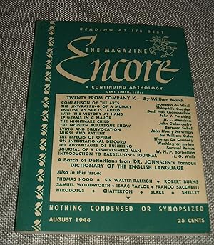 Bild des Verkufers fr The Magazine Encore August 1944 zum Verkauf von biblioboy