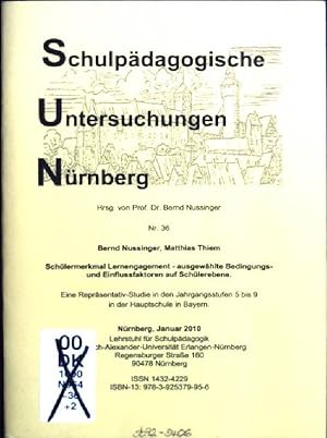 Immagine del venditore per Schlermerkmal Lernengagement - ausgewhlte Bedingungs- und Einflussfaktoren auf Schlerebene : eine Reprsentativ-Studie in den Jahrgangsstufen 5 bis 9 in der Hauptschule in Bayern. Schulpdagogische Untersuchungen Nrnberg ; Nr. 36 venduto da books4less (Versandantiquariat Petra Gros GmbH & Co. KG)