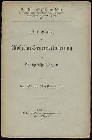 Seller image for Zur Frage der Mobiliar-Feuerversicherung im Knigreiche Bayern. for sale by Antiquariat Dennis R. Plummer