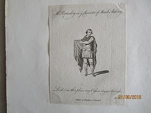 Imagen del vendedor de THATRE - UNE GRAVURE sur CUIVRE / THEATER - ONE COPPERPLATE ENGRAVING - 9 x 12 cm de 1780 : M BENSLEY in the CHARACTER of MARK ANTONY [ de " JULIUS CAESAR " Act. III ] a la venta por LA FRANCE GALANTE
