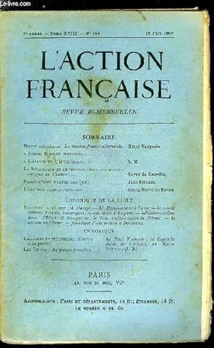 Imagen del vendedor de L'action franaise n 144 - Notes politiques : la tension franco-allemande par Henri Vaugeois, Joseph Reinach historien, L'avenir de l'intelligence par L.M., La rpublique et le progrs des ides monarchiques en France par Herv de Rauville, Proslytisme a la venta por Le-Livre