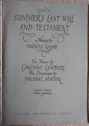 Summer's Last Will and Testament - Limited Edition Short Score