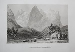 Bild des Verk�ufers f�r "Wetterhorn Rosenlaui" - Rosenlauigletscher Schweiz Switzerland Suisse Svizzera Ansicht view steel engraving zum Verkauf von Antiquariat Steffen V�lkel GmbH