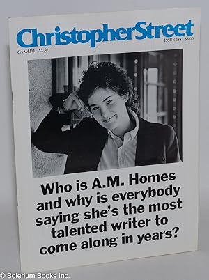 Bild des Verkufers fr Christopher Street: vol. 12, #6, August 1989, whole #138; Who is A. M. Homes zum Verkauf von Bolerium Books Inc.