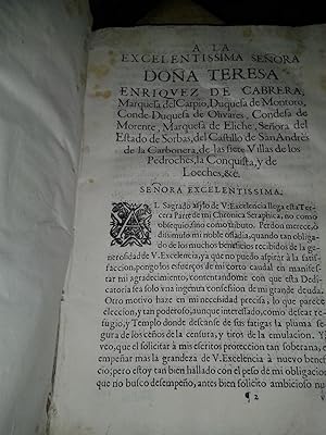 A LA EXCELENTISSIMA SEÑORA DOÑA TERESA ENRIQUEZ DE CABRERA, MARQUEFA DEL CARPIO, DUQUEFA DE MONTO...