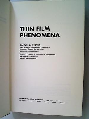Bild des Verkufers fr Thin Film Phenomena zum Verkauf von Antiquariat Bookfarm