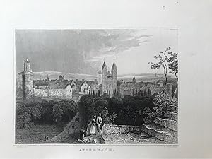 Andernach. Gesamtansicht. Orig.-Stahlstich von J. Watts nach Tombleson.