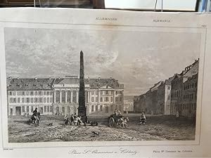 Imagen del vendedor de Place St. Clementius  Coblentz. Stahlstich bei Lemaitre um 1840. a la venta por Altstadt-Antiquariat Nowicki-Hecht UG