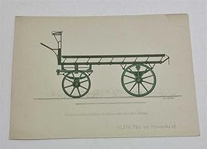 Flatbed/Dray 4-Wheeled Carriage, Original Colour Lithograph