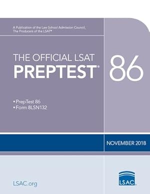 Image du vendeur pour The Official LSAT PrepTest 86: (Nov. 2018 LSAT) by Council, Law School Admission [Paperback ] mis en vente par booksXpress