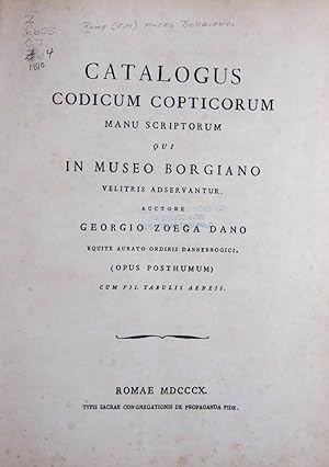 Catalogus codicum Copticorum manuscriptorum qui in Museo Borgiano Velitris adservantur