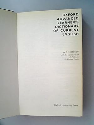 Bild des Verkufers fr Oxford Advanced Learners Dictionary of Current English zum Verkauf von Antiquariat Bookfarm