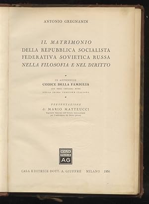 Il matrimonio della Repubblica Socialista Federativa Sovietica Russa nella filosofia e nel diritt...