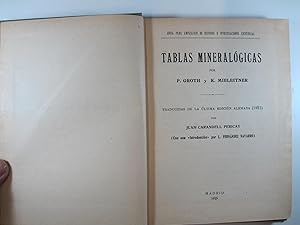 Seller image for TABLAS MINERALGICAS for sale by Costa LLibreter