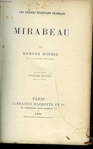 Imagen del vendedor de Mirabeau a la venta por Le-Livre