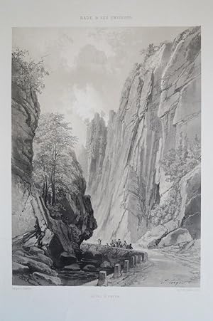 Bild des Verkufers fr Le Val D Enfer.(Hllental) Original Lithographie aus der Serie: "Bade & ses environs". zum Verkauf von Treptower Buecherkabinett Inh. Schultz Volha