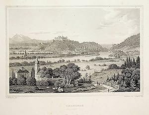 SALZBURG, Ansicht, Titel: Salzburg von Aigen aus. [aus: Lange: Original Ansichten der historisch ...