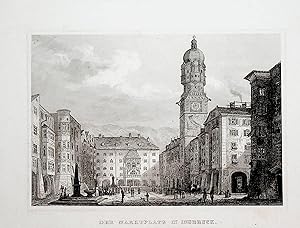 INNSBRUCK, Herzog Friedrich Straße Altes Rathaus Stadtturm Goldenes Dachl, Titel: Der Marktplatz ...