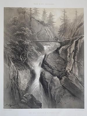 Une des cascades d Allerheiligen. Original Lithographie aus der Serie: "Bade & ses environs".