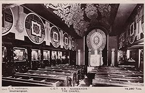 SS Normandie The Chapel 1930s Real Photo Ship Postcard
