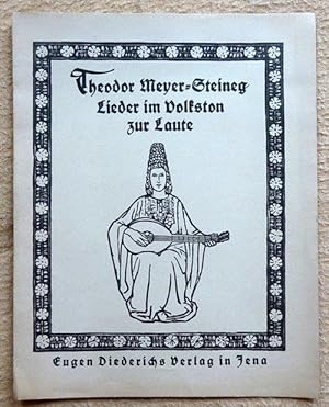 Bild des Verkufers fr Werbebroschre fr eine Reihe "Lautenlieder v. Theodor Meyer-Steineg" etc. (mit einigen Rezensionen und einer Probeseite) zum Verkauf von ANTIQUARIAT H. EPPLER