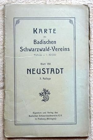 Karte des Badischen Schwarzwald-Vereins Maßstab 1:50.000 Blatt VIII Neustadt