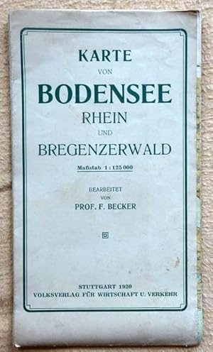 Karte vom Bodensee, Rhein und Bregenzerwald (Maßstab 1:125.000)