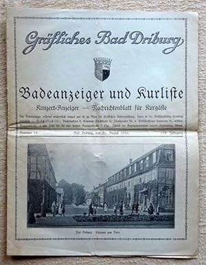 Gräfliches Bad Driburg. Badeanzeiger und Kurliste 138. Jg. Nr. 14, 21. August 1926 (Konzert-Anzei...