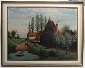 Die Alte Mühle - Johan Becker, Düsseldorf, Original Ölgemälde