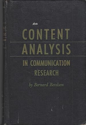 content analysis in communication research berelson 1952