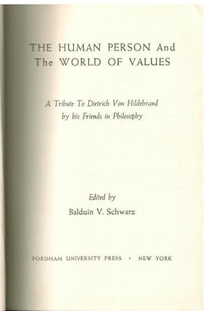 The Human Person and the World of Values