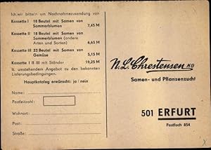 Seller image for Ansichtskarte / Postkarte Erfurt in Thringen, N. L. Chrestensen KG, Samen- und Pflanzenzucht for sale by akpool GmbH