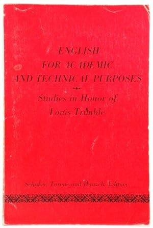 Bild des Verkufers fr English for Academic and Technical Purposes: Studies in Honor of Louis Trimble zum Verkauf von PsychoBabel & Skoob Books