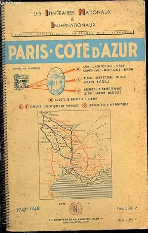 Imagen del vendedor de Les itinraires nationaux et internationaux. Paris - Cte-d'Azur a la venta por Le-Livre