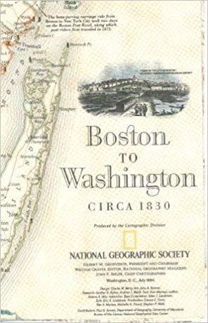 Boston to Washington Circa 1830 (Folded Map)