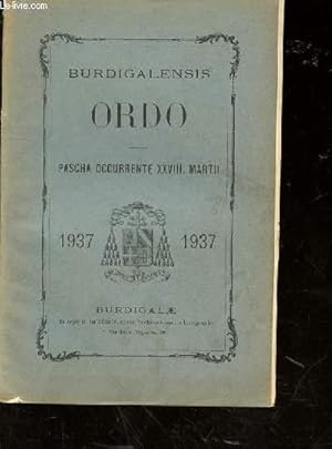 Seller image for Burdigalensis. Ordo. Pascha occurente XXVIII. Martii for sale by Le-Livre