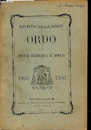 Seller image for Burdigalensis. Ordo. Pascha occurrente IX. Aprilis for sale by Le-Livre
