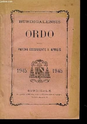 Seller image for Burdigalensis. Ordo. Pascha occurrente I. Aprilis for sale by Le-Livre
