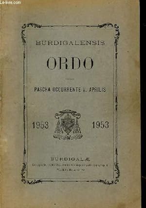 Seller image for Burdigalensis. Ordo. Pascha occurrente V. Aprilis for sale by Le-Livre