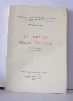 Image du vendeur pour Bibliographie de Verlaine en Italie mis en vente par Librairie Albert-Etienne