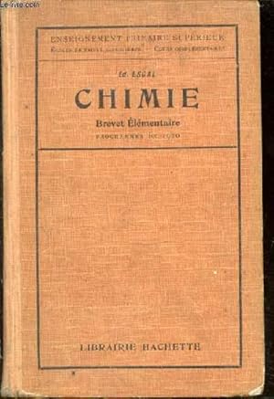 Imagen del vendedor de Chimie. Ouvrage orn de 291 figures et gravures et contenant 267 exercices et problmes. Ecoles primaires suprieures. Cours complmentaires. Prparation au Brevet lmentaire a la venta por Le-Livre