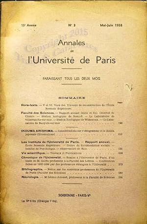 Annales de l'université de Paris.