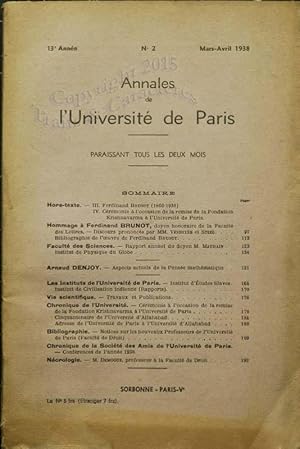 Annales de l'université de Paris.